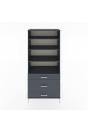 Hyperion Dolap 4 Raflı 3 Çekmeceli 88x44x195 Antrasit-Antrasit