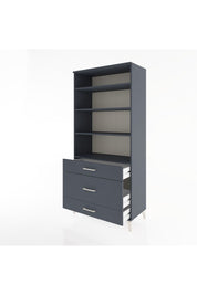 Hyperion Dolap 4 Raflı 3 Çekmeceli 88x44x195 Antrasit-Antrasit