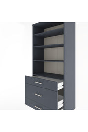 Hyperion Dolap 4 Raflı 3 Çekmeceli 88x44x195 Antrasit-Antrasit