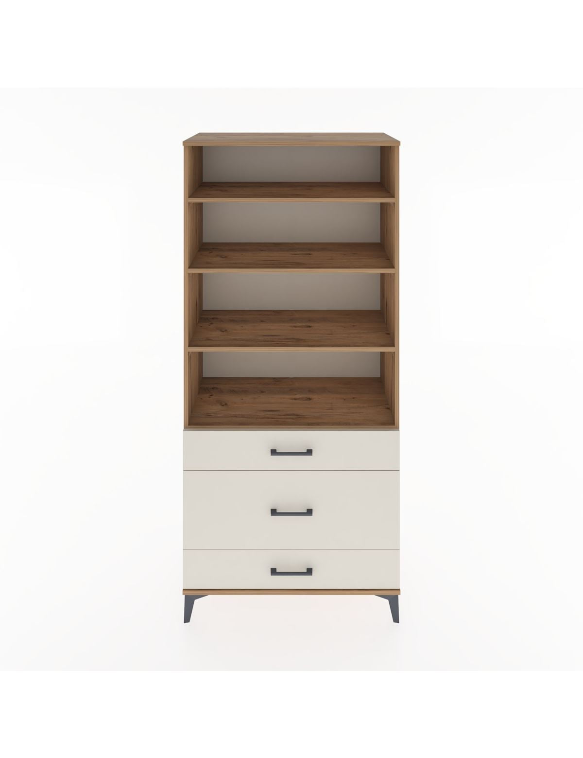 Hyperion Dolap 4 Raflı 3 Çekmeceli 88x44x195 Çam-Aytaşı