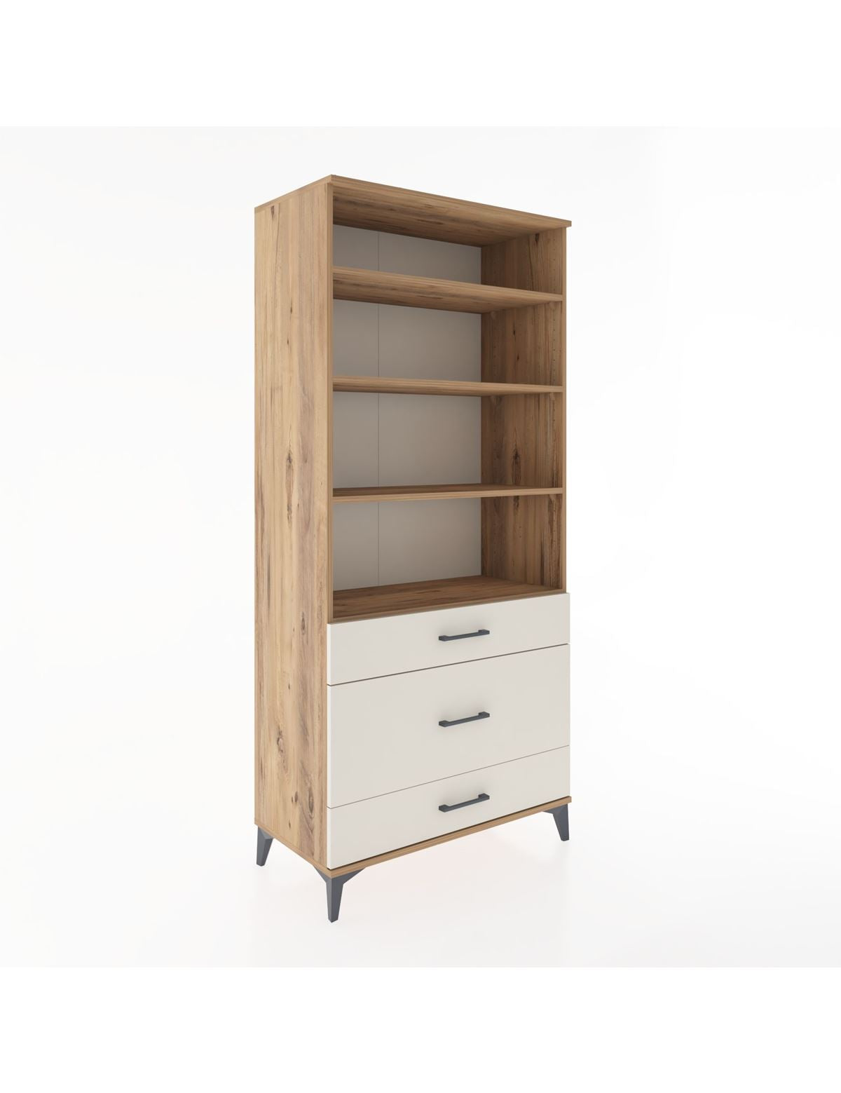 Hyperion Dolap 4 Raflı 3 Çekmeceli 88x44x195 Çam-Aytaşı