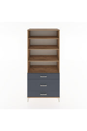 Hyperion Dolap 4 Raflı 3 Çekmeceli 88x44x195 Çam-Antrasit