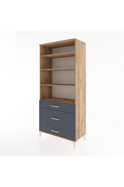 Hyperion Dolap 4 Raflı 3 Çekmeceli 88x44x195 Çam-Antrasit