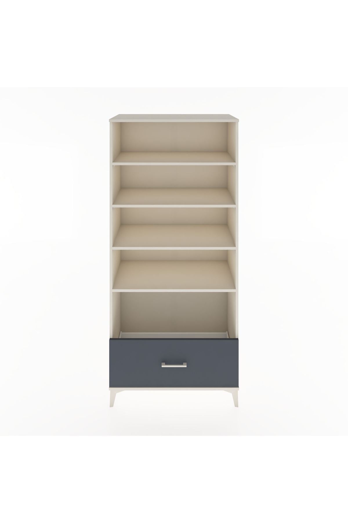 Hyperion Dolap 4 Raflı Tek Çekmeceli 88x44x195 Aytaşı-Antrasit