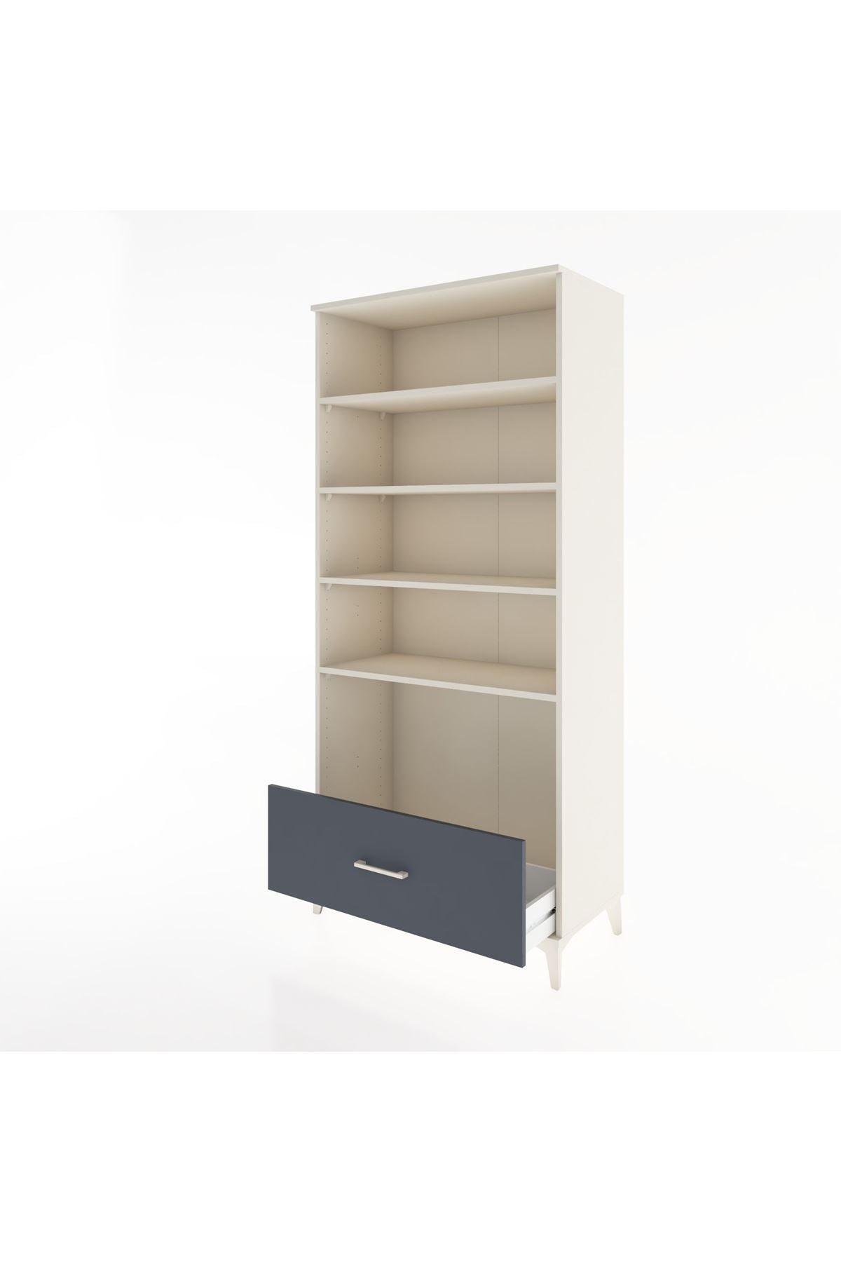 Hyperion Dolap 4 Raflı Tek Çekmeceli 88x44x195 Aytaşı-Antrasit