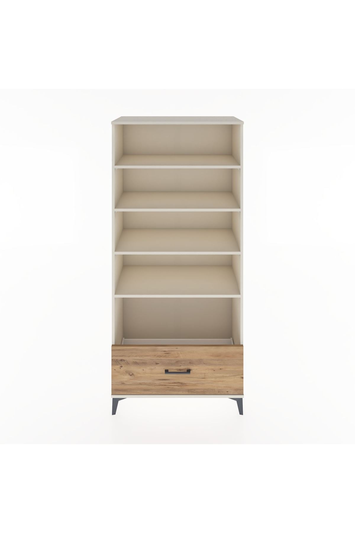 Hyperion Dolap 4 Raflı Tek Çekmeceli 88x44x195 Aytaşı-Çam