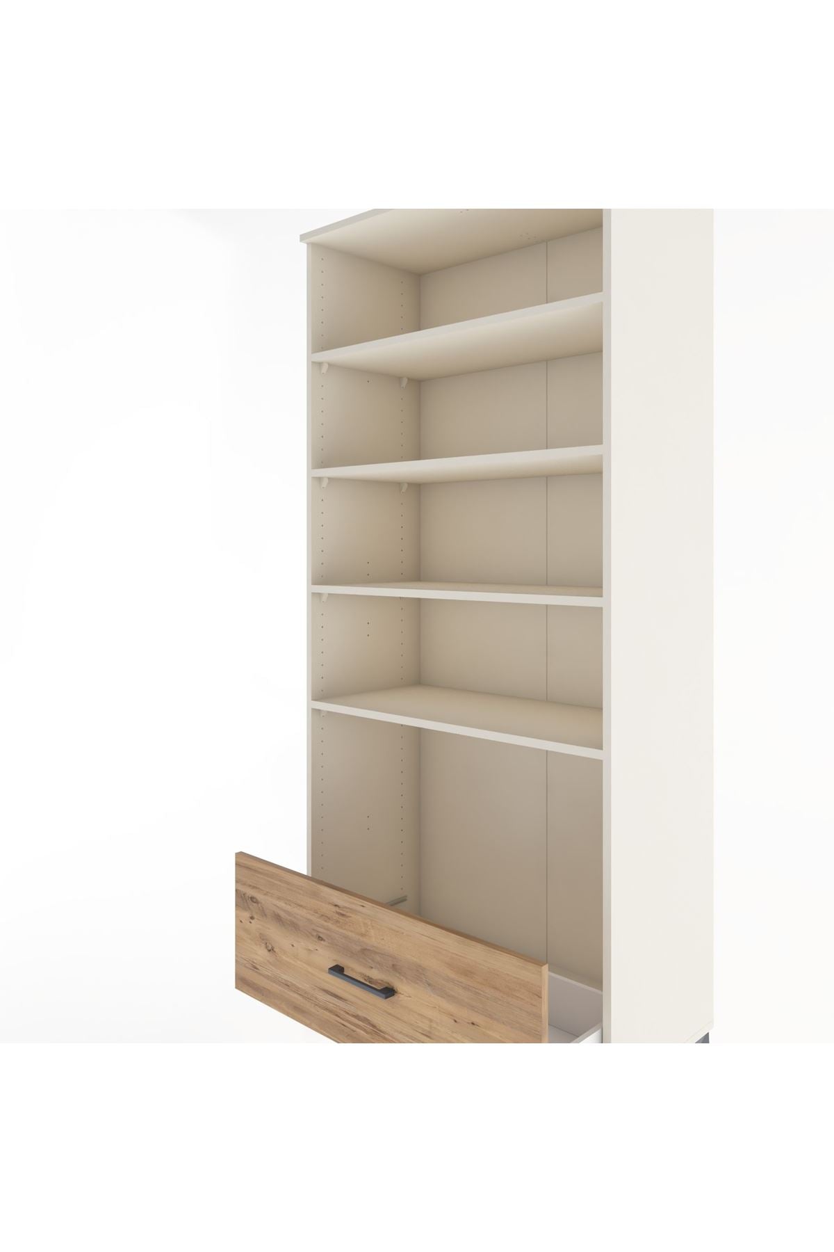 Hyperion Dolap 4 Raflı Tek Çekmeceli 88x44x195 Aytaşı-Çam