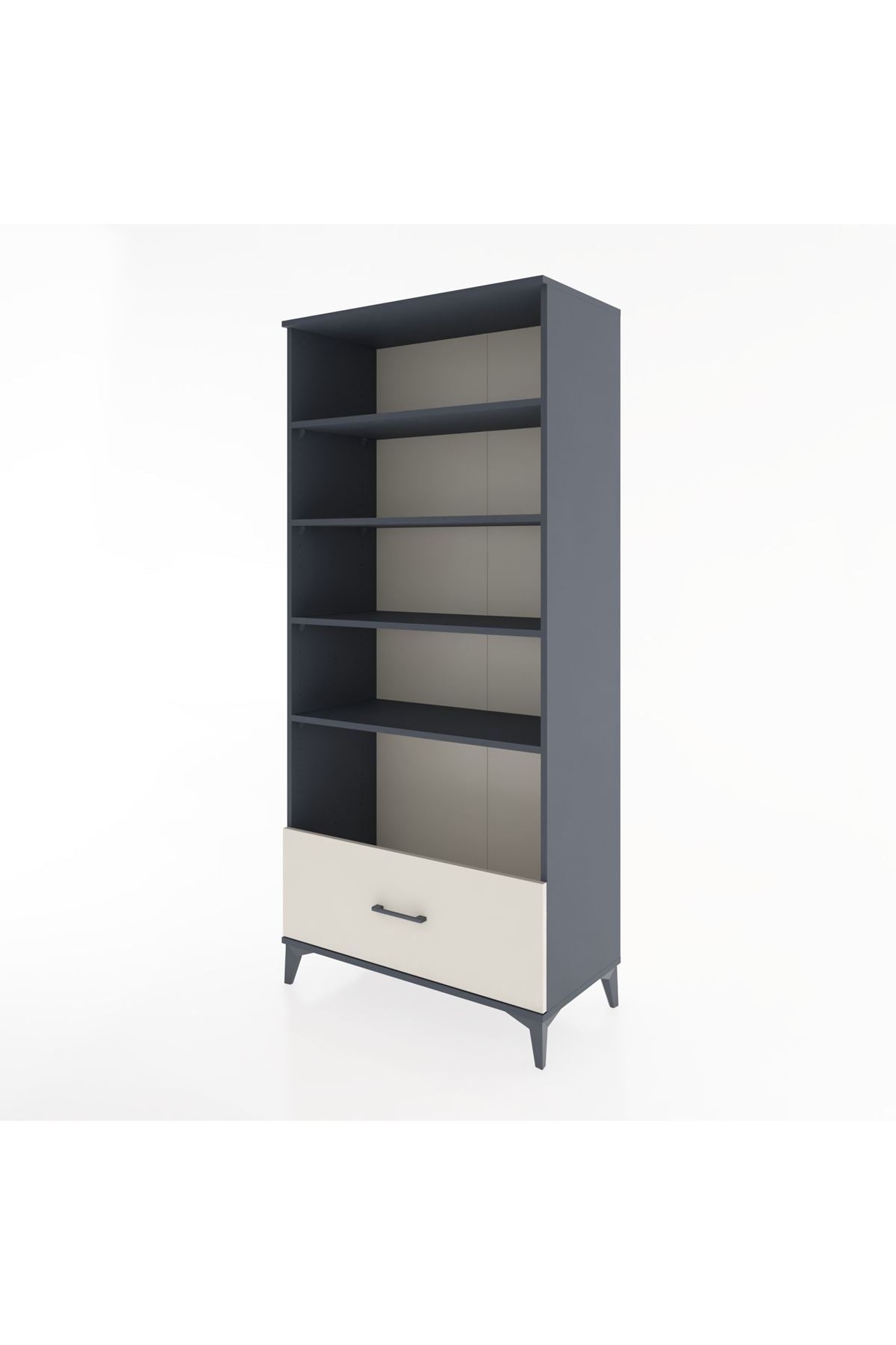 Hyperion Dolap 4 Raflı Tek Çekmeceli 88x44x195 Antrasit-Aytaşı