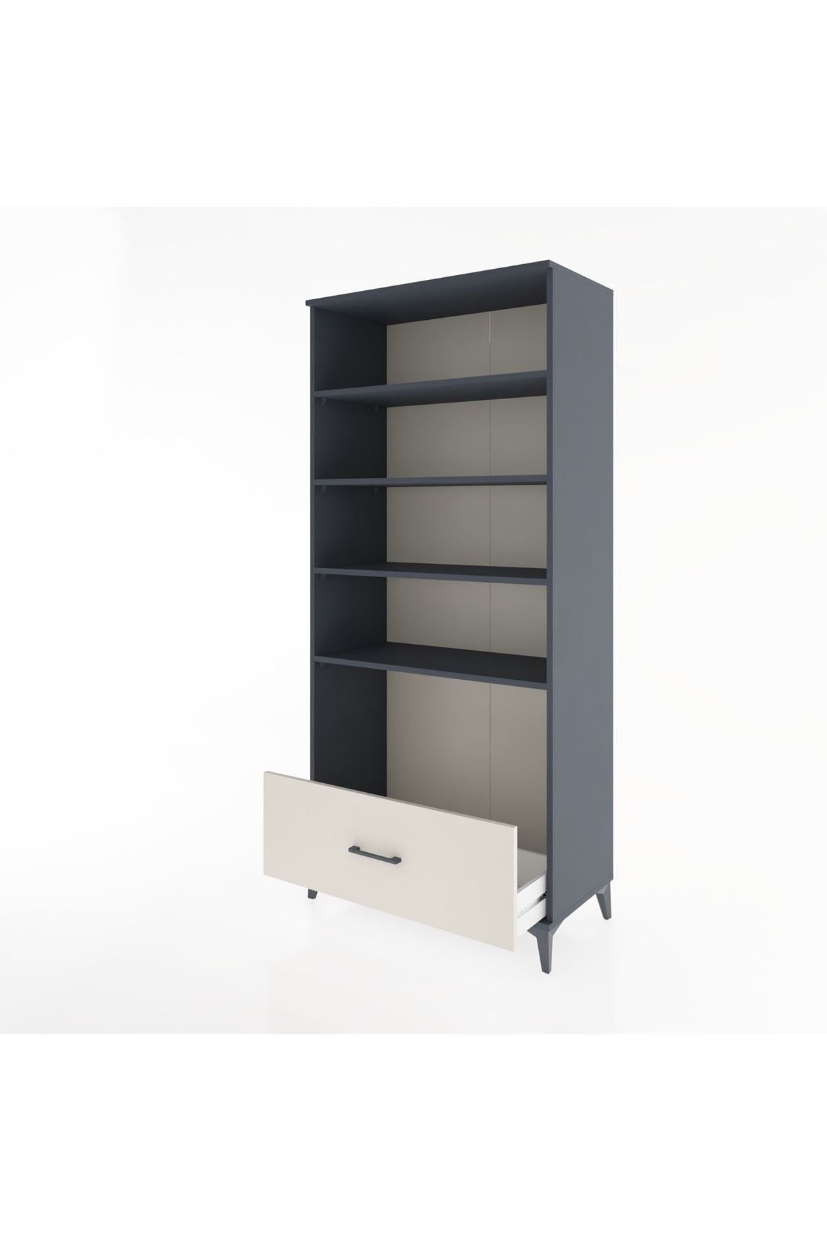 Hyperion Dolap 4 Raflı Tek Çekmeceli 88x44x195 Antrasit-Aytaşı