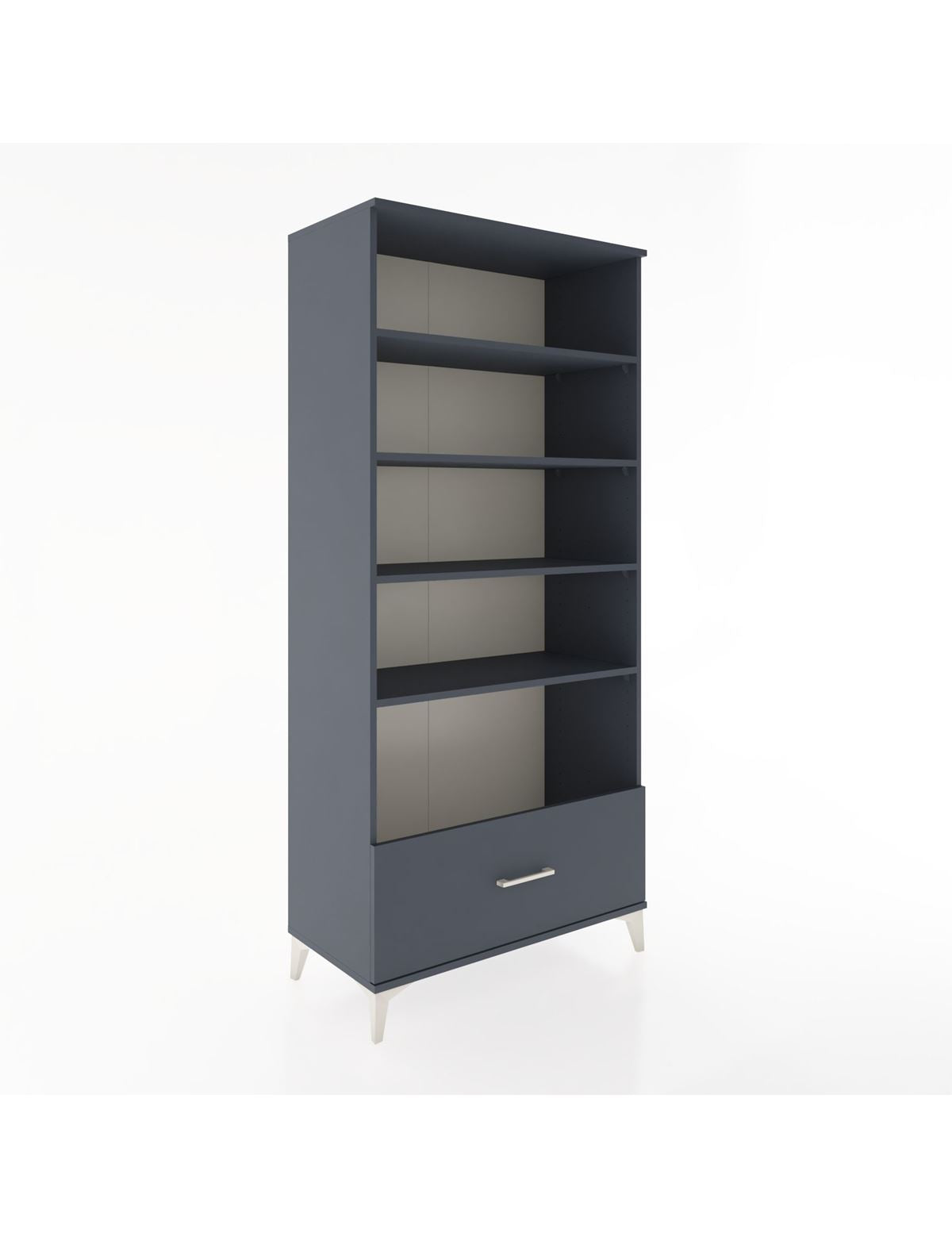 Hyperion Dolap 4 Raflı Tek Çekmeceli 88x44x195 Antrasit-Antrasit