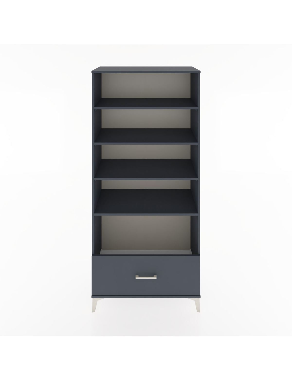 Hyperion Dolap 4 Raflı Tek Çekmeceli 88x44x195 Antrasit-Antrasit