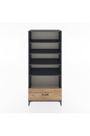 Hyperion Dolap 4 Raflı Tek Çekmeceli 88x44x195 Antrasit-Çam