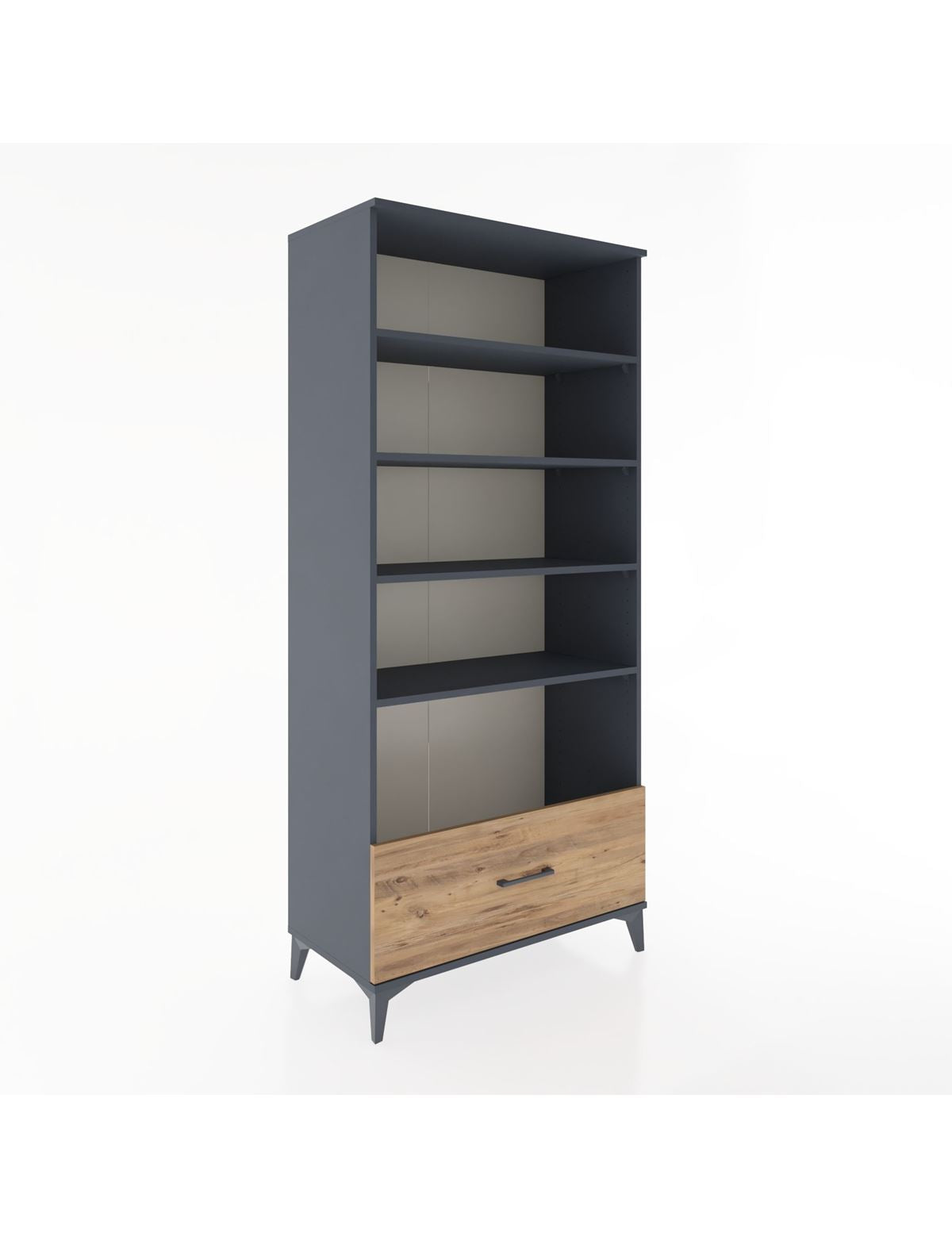 Hyperion Dolap 4 Raflı Tek Çekmeceli 88x44x195 Antrasit-Çam