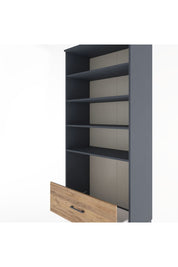 Hyperion Dolap 4 Raflı Tek Çekmeceli 88x44x195 Antrasit-Çam