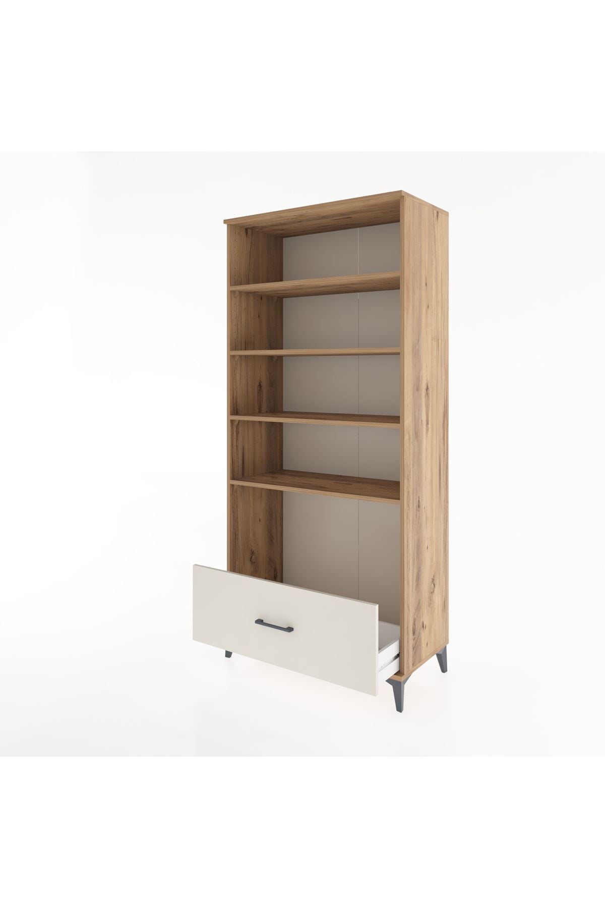 Hyperion Dolap 4 Raflı Tek Çekmeceli 88x44x195 Çam-Aytaşı