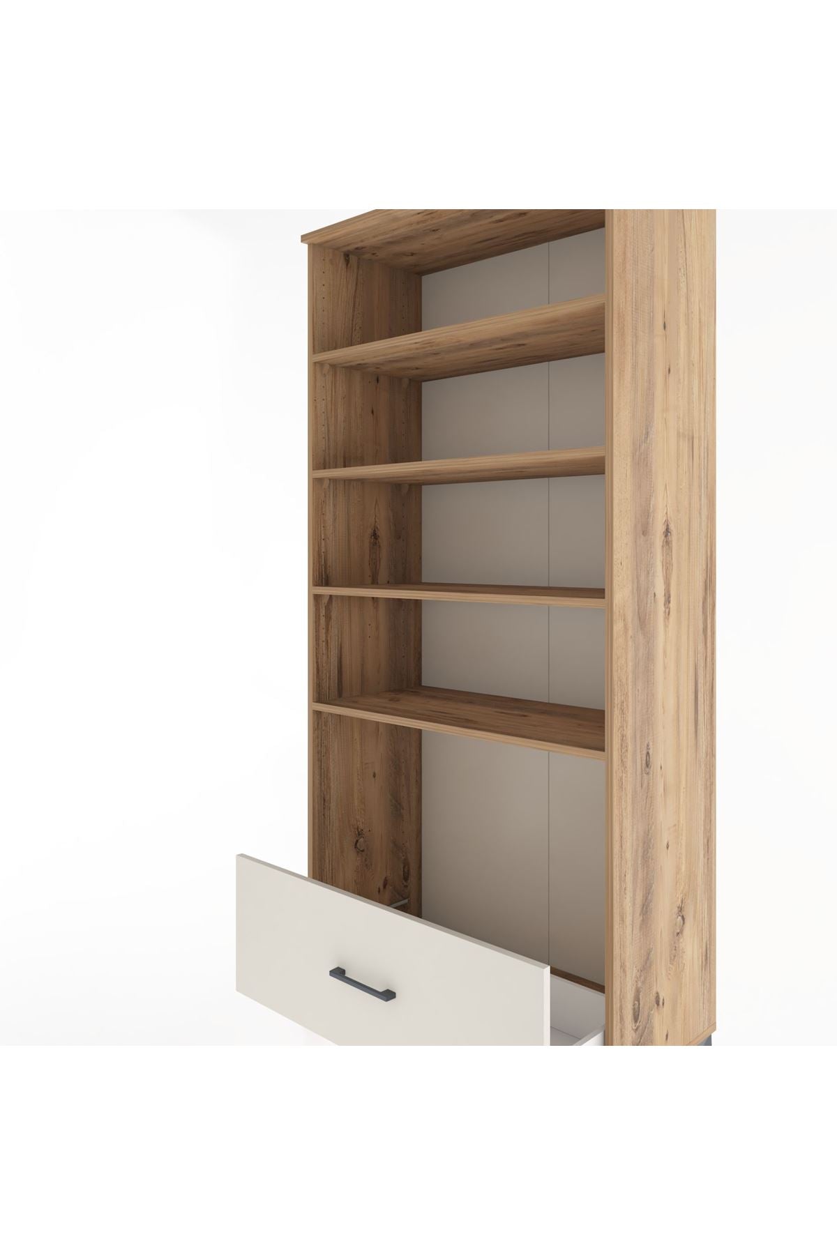 Hyperion Dolap 4 Raflı Tek Çekmeceli 88x44x195 Çam-Aytaşı