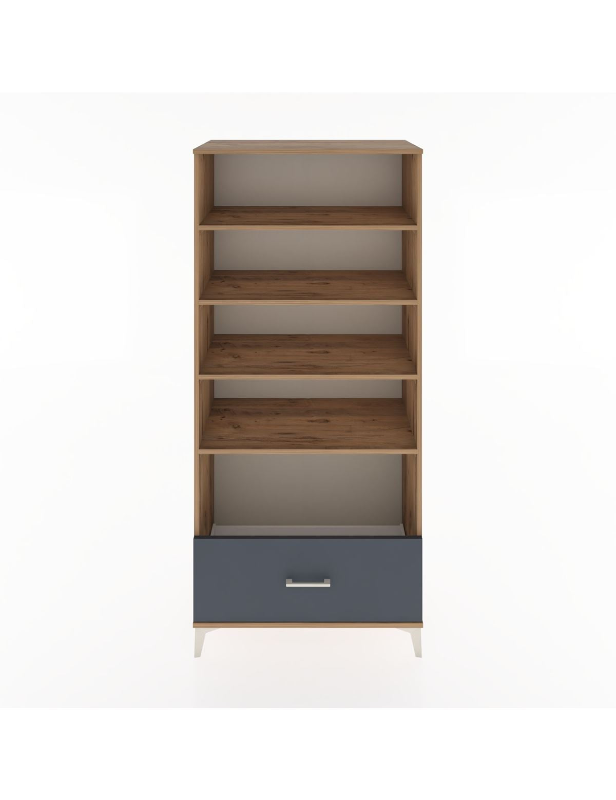 Hyperion Dolap 4 Raflı Tek Çekmeceli 88x44x195 Çam-Antrasit