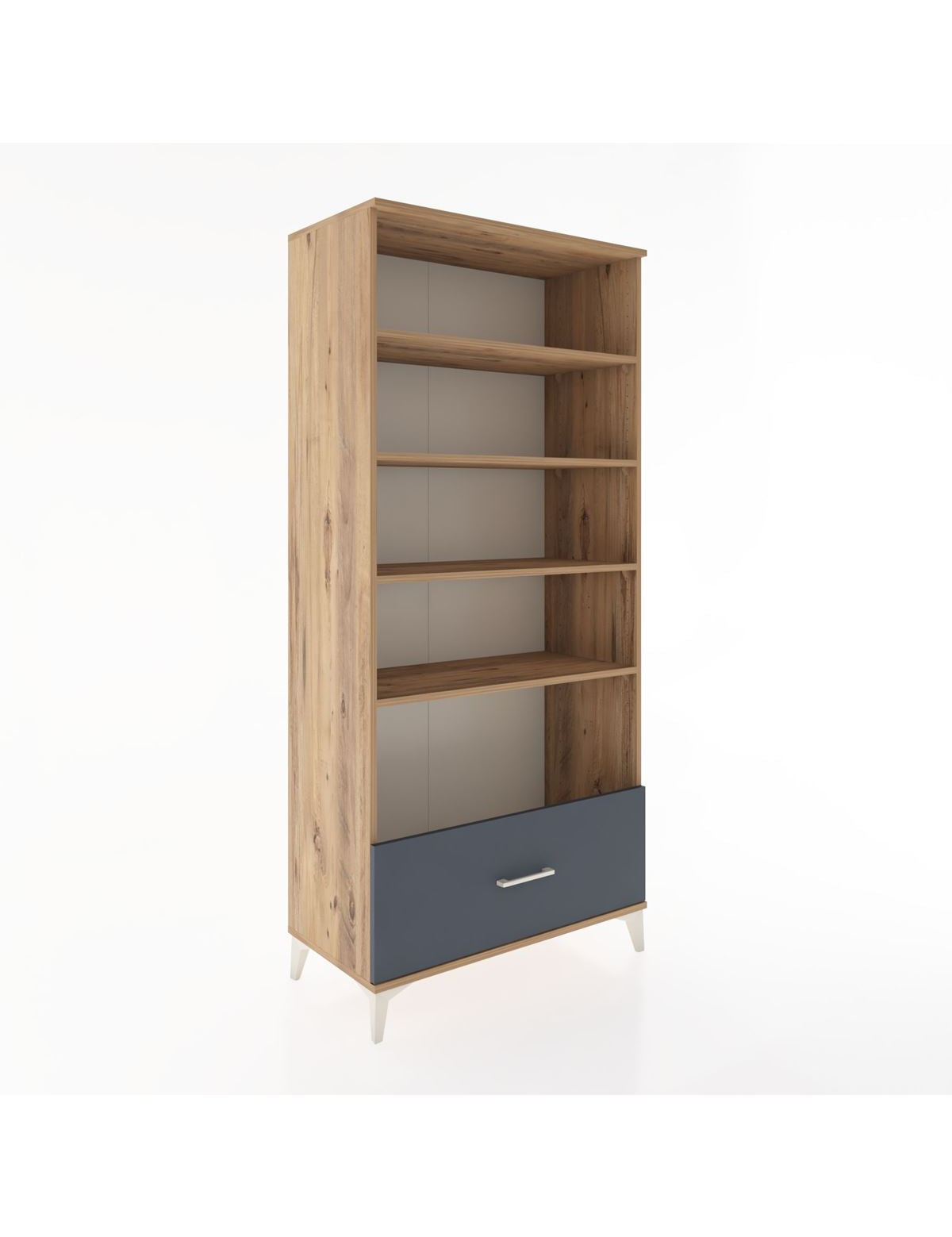 Hyperion Dolap 4 Raflı Tek Çekmeceli 88x44x195 Çam-Antrasit