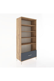 Hyperion Dolap 4 Raflı Tek Çekmeceli 88x44x195 Çam-Antrasit