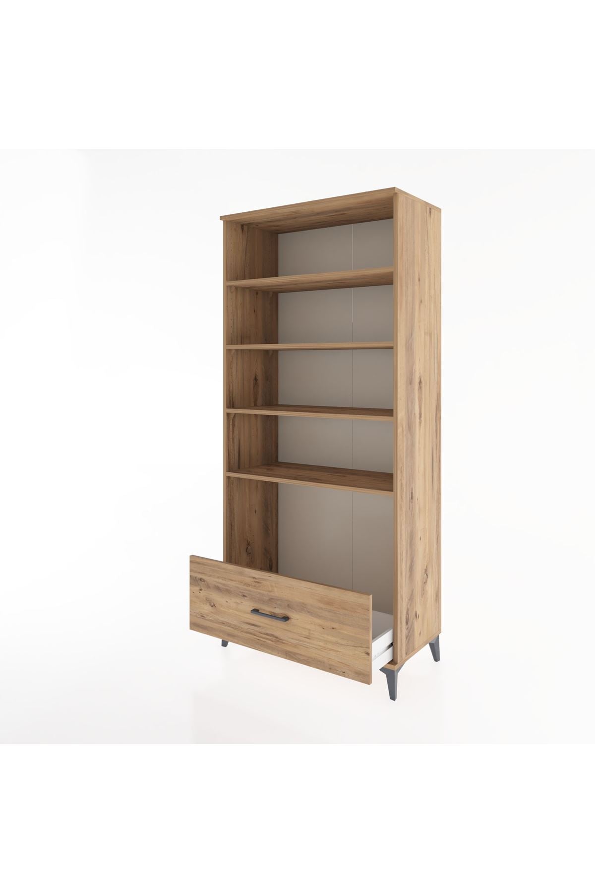 Hyperion Dolap 4 Raflı Tek Çekmeceli 88x44x195 Çam-Çam