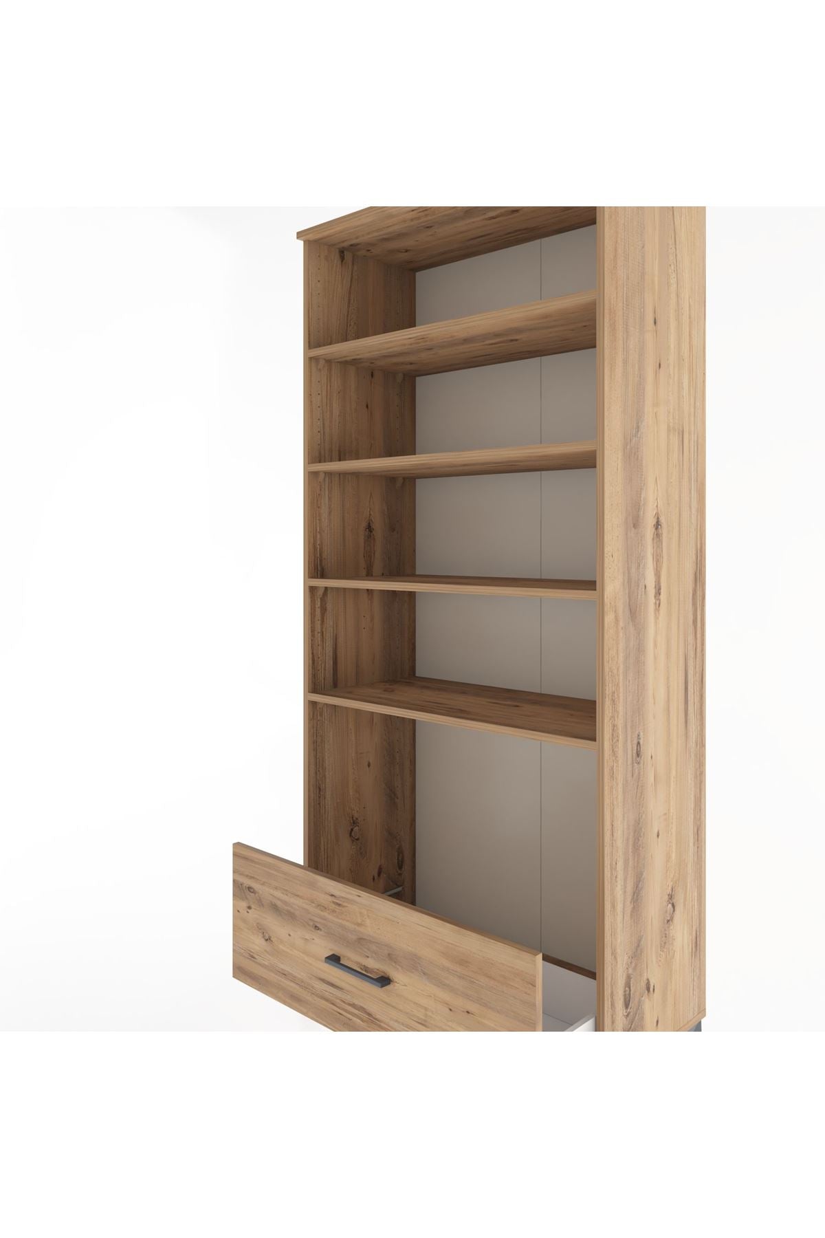 Hyperion Dolap 4 Raflı Tek Çekmeceli 88x44x195 Çam-Çam