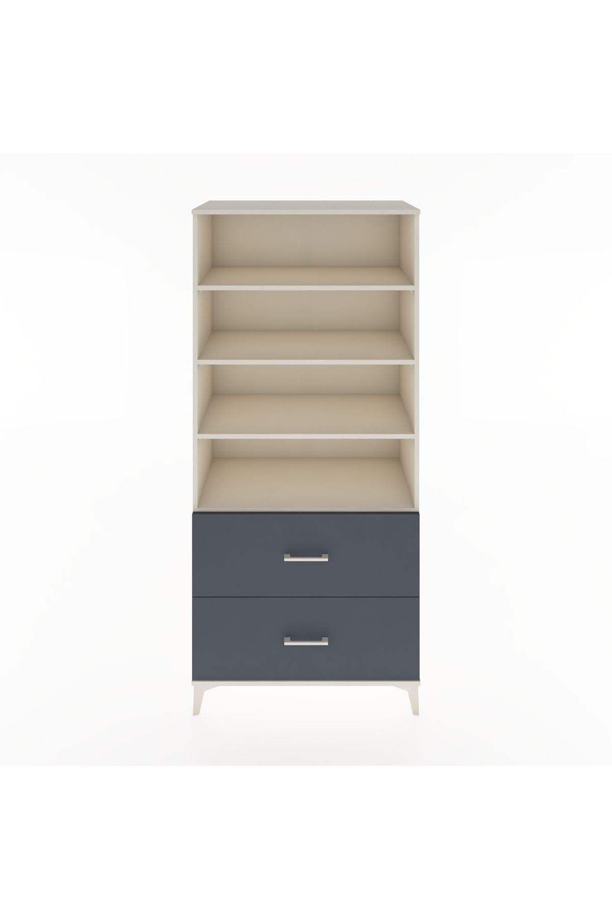 Hyperion Dolap 4 Raflı 2 Çekmeceli 88x44x195 Aytaşı-Antrasit