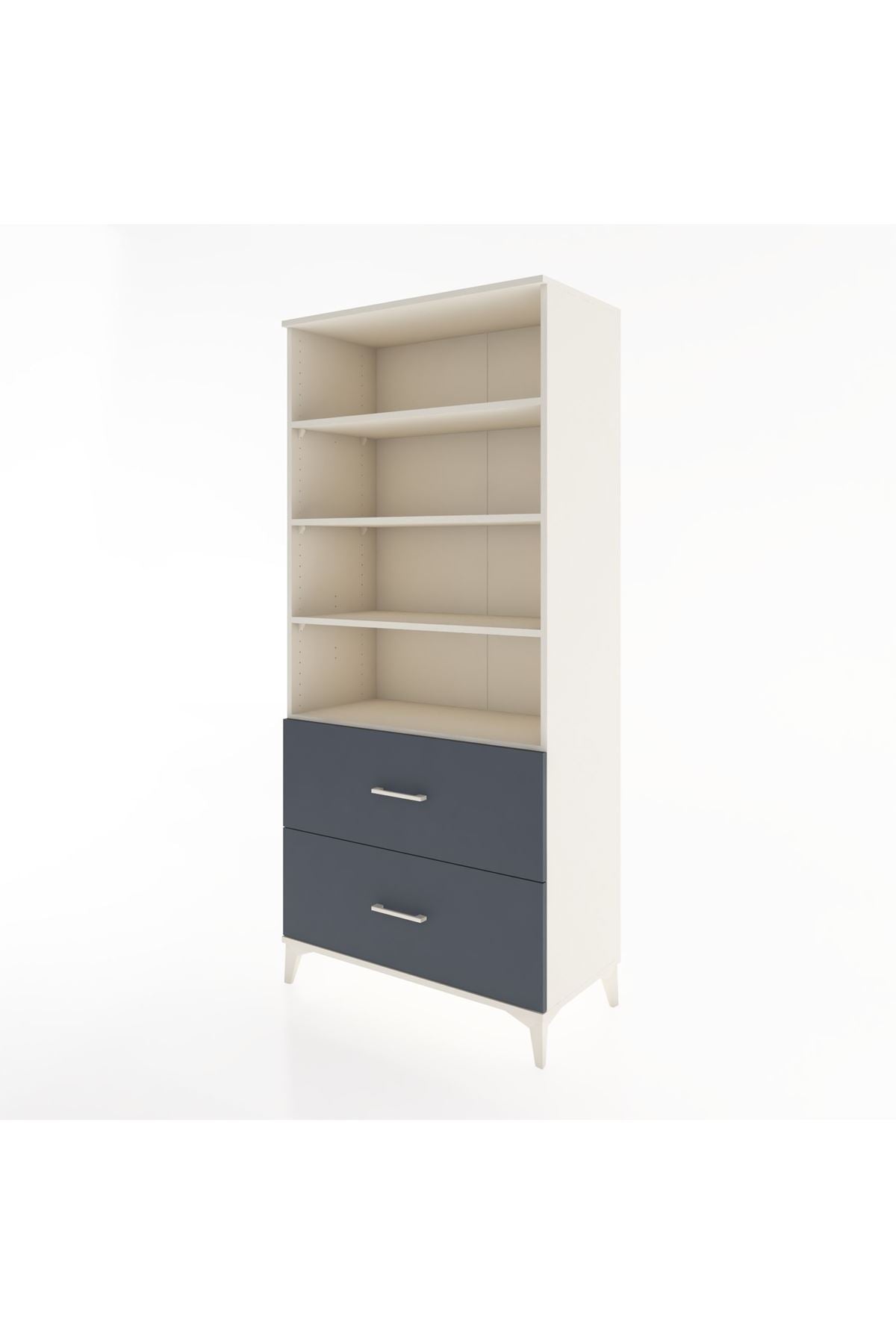 Hyperion Dolap 4 Raflı 2 Çekmeceli 88x44x195 Aytaşı-Antrasit