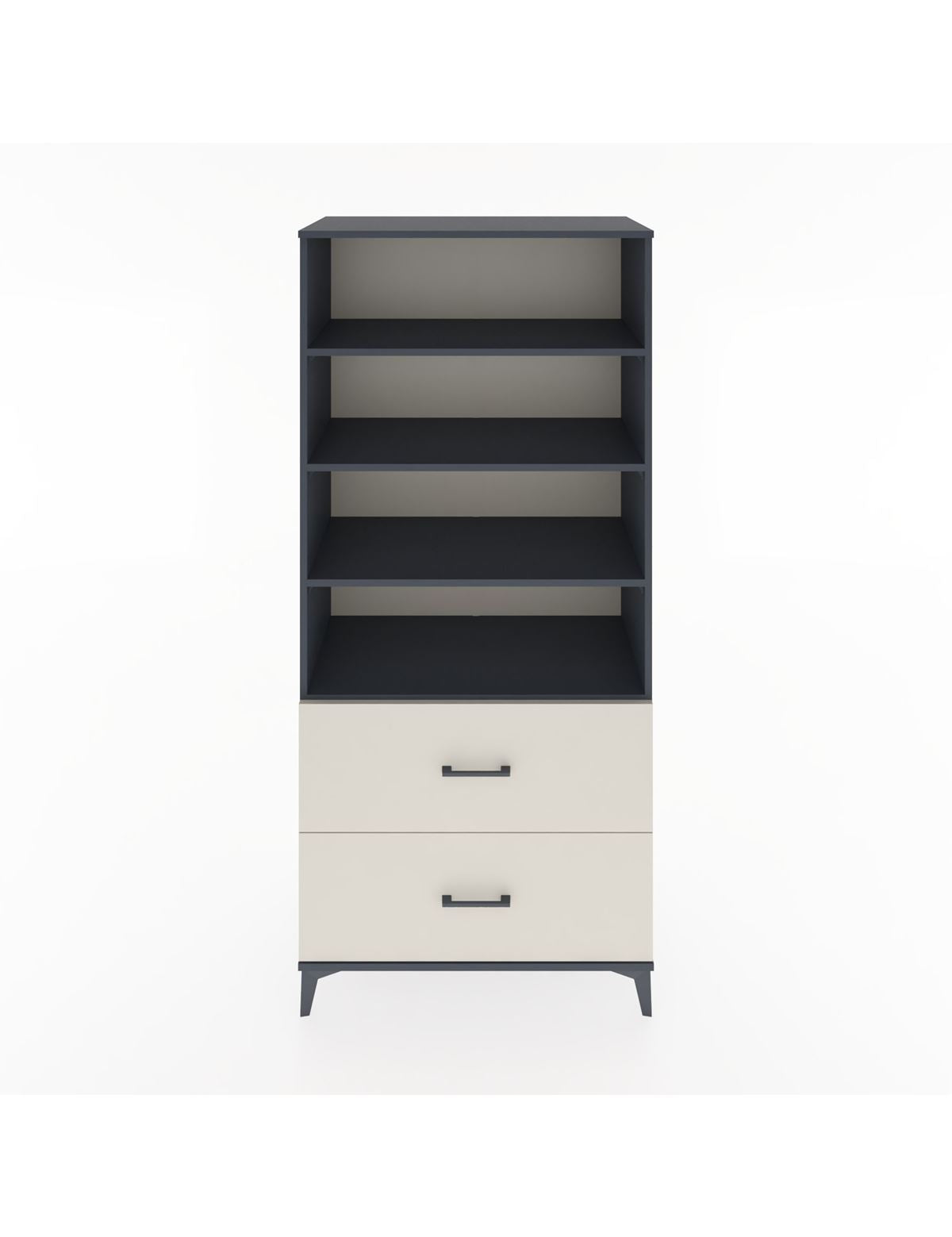Hyperion Dolap 4 Raflı 2 Çekmeceli 88x44x195 Antrasit-Aytaşı