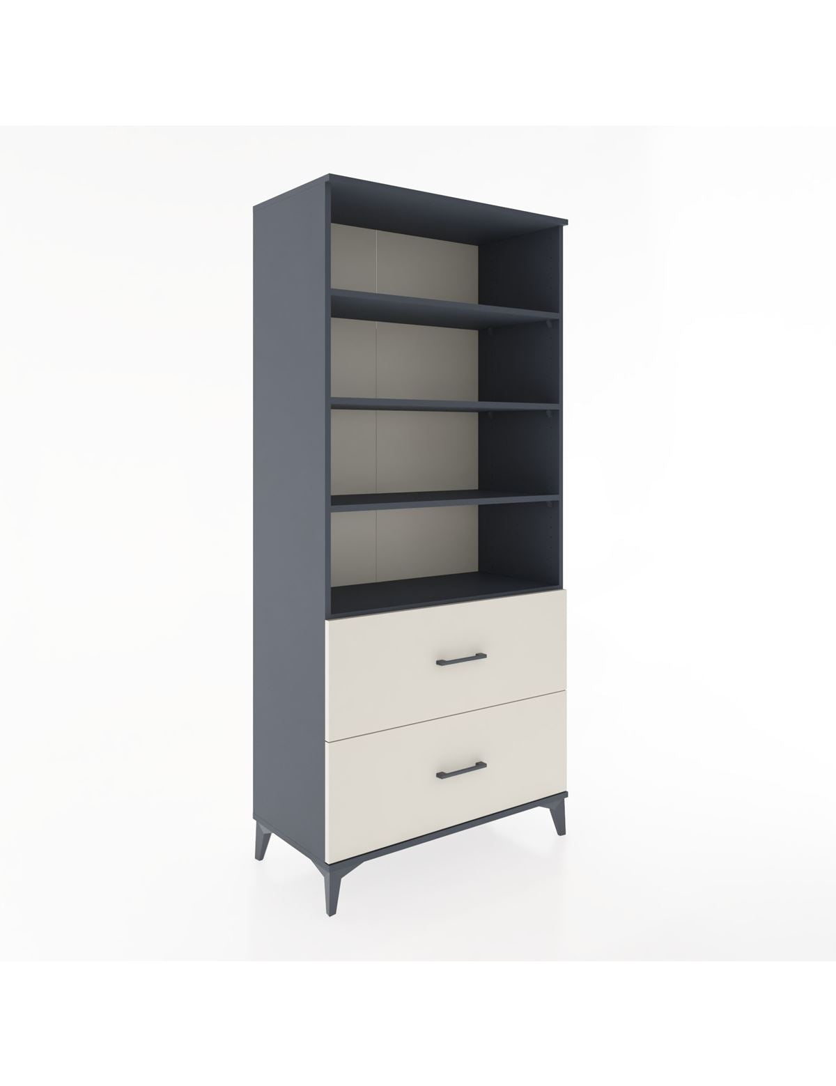 Hyperion Dolap 4 Raflı 2 Çekmeceli 88x44x195 Antrasit-Aytaşı