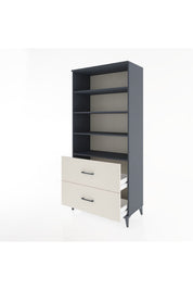 Hyperion Dolap 4 Raflı 2 Çekmeceli 88x44x195 Antrasit-Aytaşı