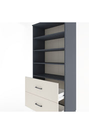 Hyperion Dolap 4 Raflı 2 Çekmeceli 88x44x195 Antrasit-Aytaşı