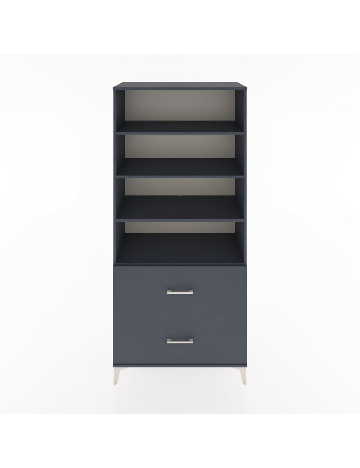 Hyperion Dolap 4 Raflı 2 Çekmeceli 88x44x195 Antrasit-Antrasit