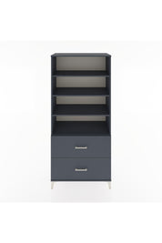 Hyperion Dolap 4 Raflı 2 Çekmeceli 88x44x195 Antrasit-Antrasit