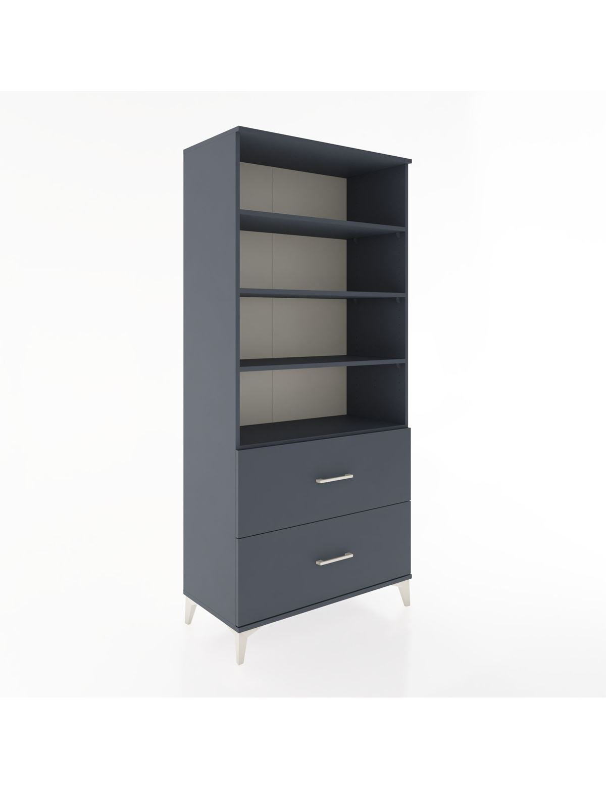 Hyperion Dolap 4 Raflı 2 Çekmeceli 88x44x195 Antrasit-Antrasit