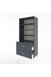 Hyperion Dolap 4 Raflı 2 Çekmeceli 88x44x195 Antrasit-Antrasit