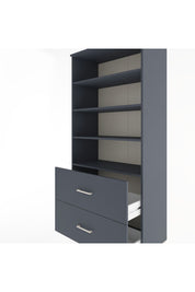 Hyperion Dolap 4 Raflı 2 Çekmeceli 88x44x195 Antrasit-Antrasit