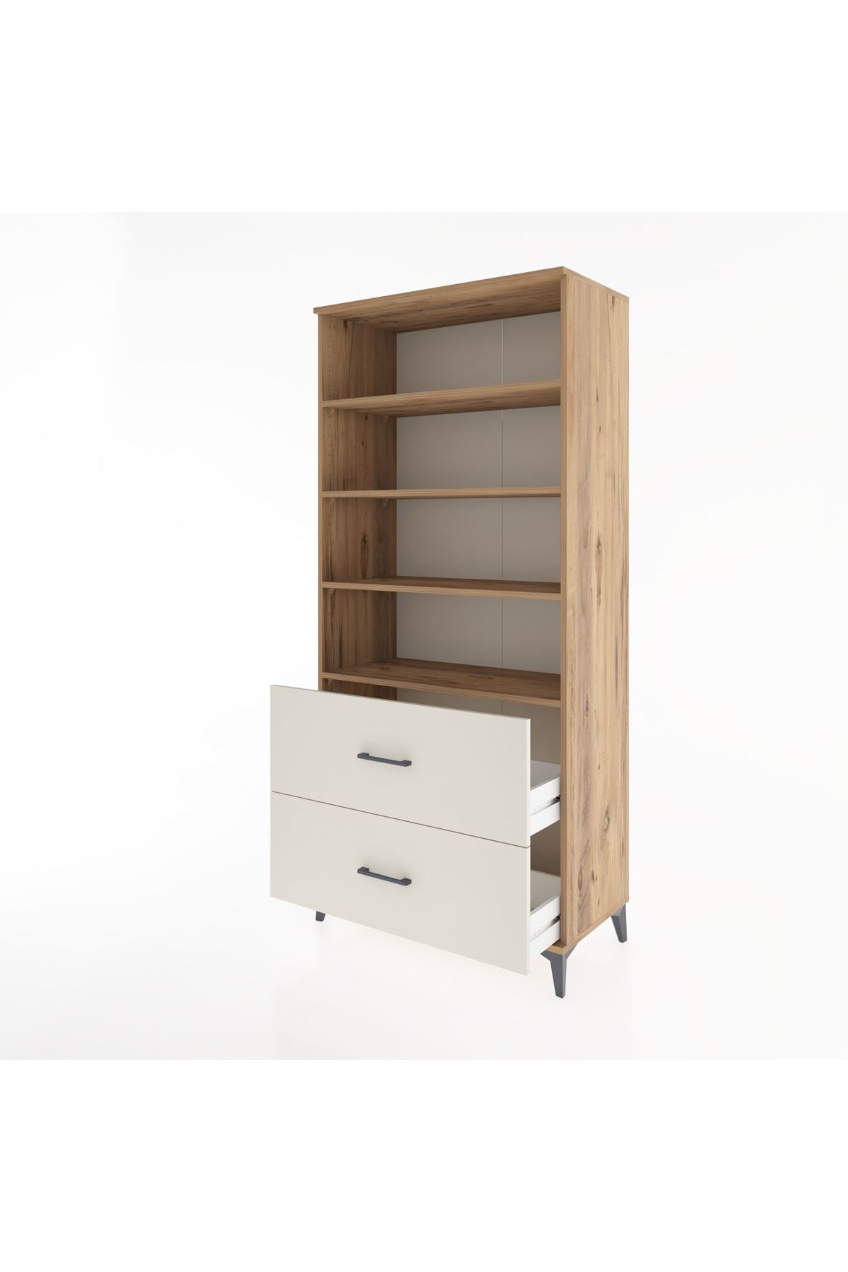 Hyperion Dolap 4 Raflı 2 Çekmeceli 88x44x195 Çam-Aytaşı