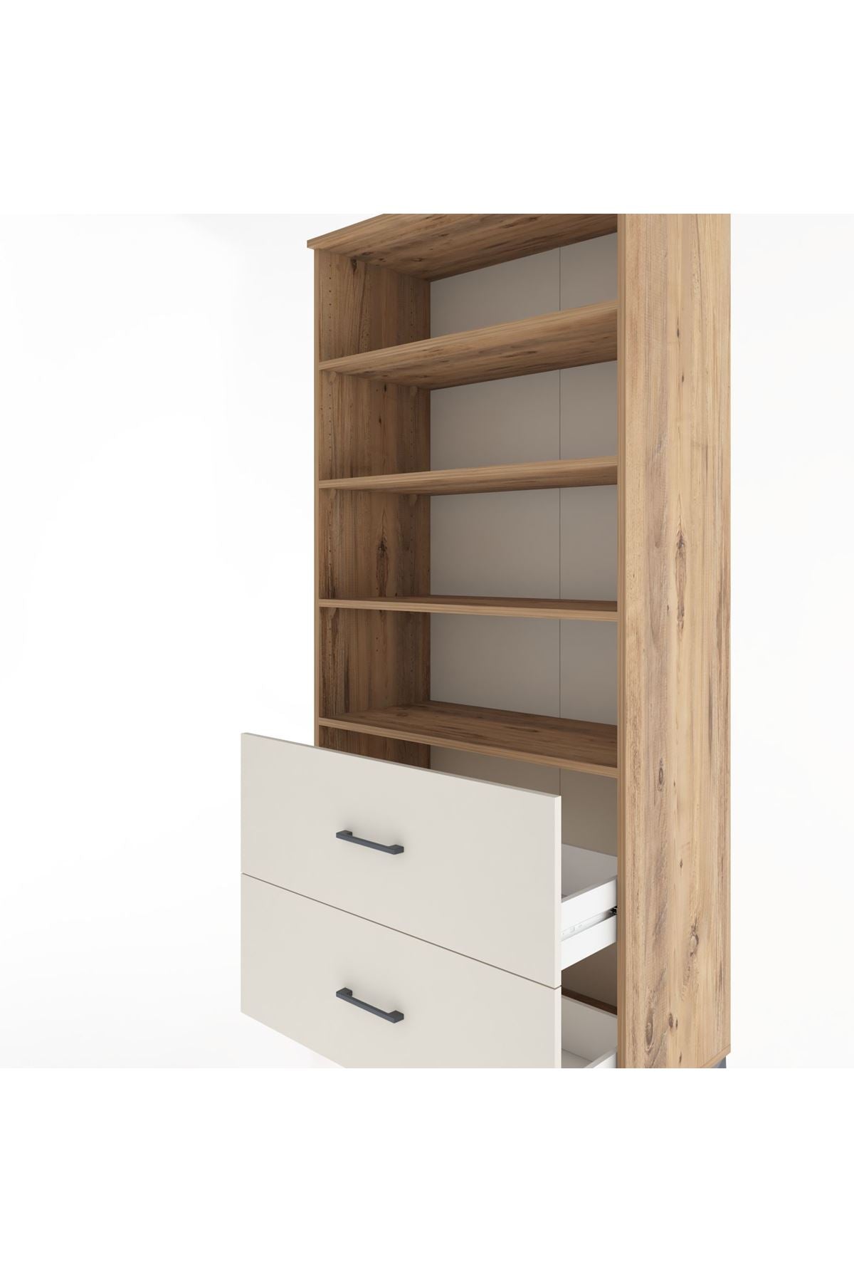 Hyperion Dolap 4 Raflı 2 Çekmeceli 88x44x195 Çam-Aytaşı