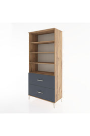 Hyperion Dolap 4 Raflı 2 Çekmeceli 88x44x195 Çam-Antrasit