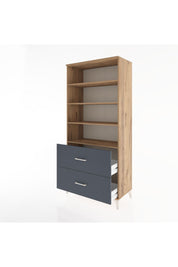 Hyperion Dolap 4 Raflı 2 Çekmeceli 88x44x195 Çam-Antrasit
