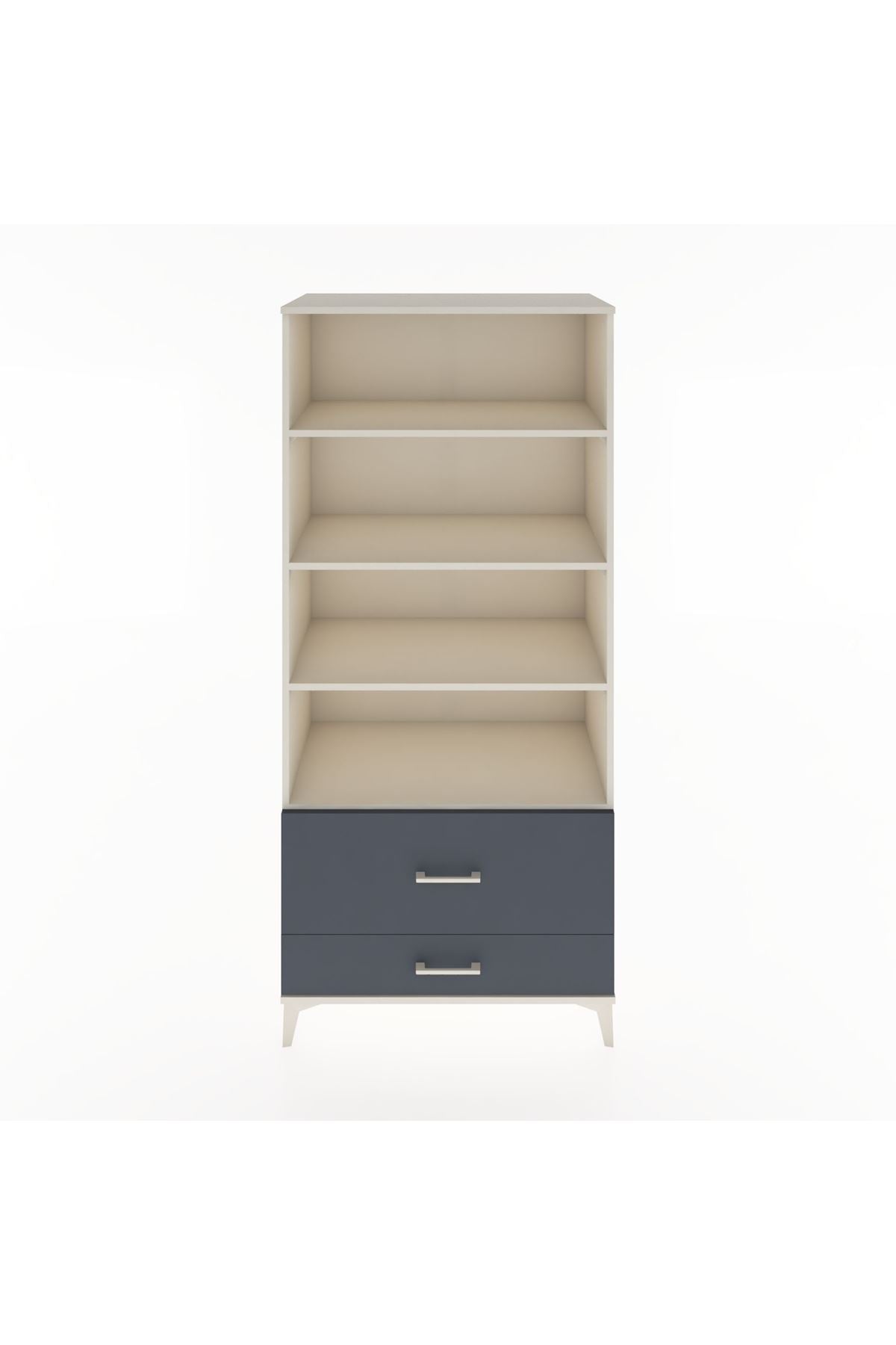 Hyperion Dolap 4 Raflı 2 Çekmeceli 88x44x195 Aytaşı-Antrasit