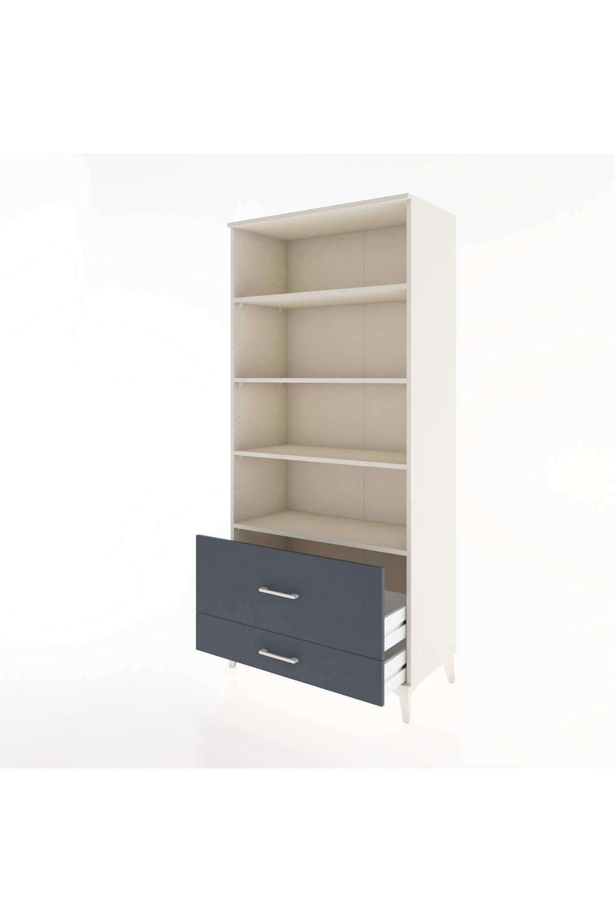 Hyperion Dolap 4 Raflı 2 Çekmeceli 88x44x195 Aytaşı-Antrasit