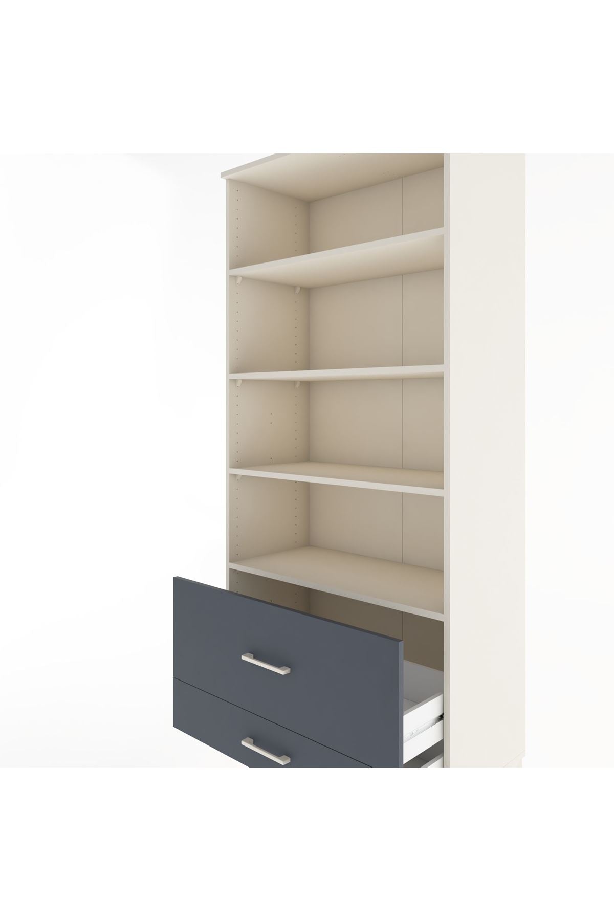 Hyperion Dolap 4 Raflı 2 Çekmeceli 88x44x195 Aytaşı-Antrasit