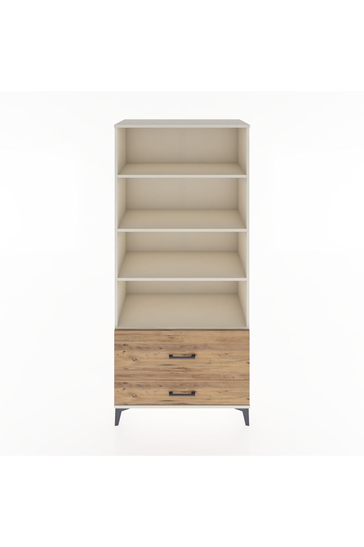 Hyperion Dolap 4 Raflı 2 Çekmeceli 88x44x195 Aytaşı-Çam