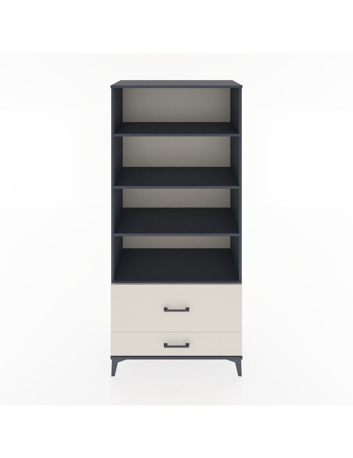 Hyperion Dolap 4 Raflı 2 Çekmeceli 88x44x195 Antrasit-Aytaşı