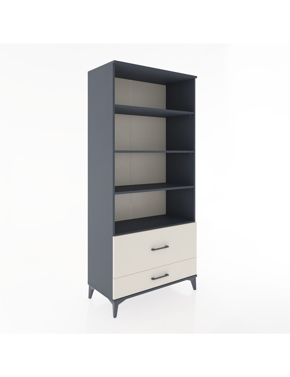 Hyperion Dolap 4 Raflı 2 Çekmeceli 88x44x195 Antrasit-Aytaşı