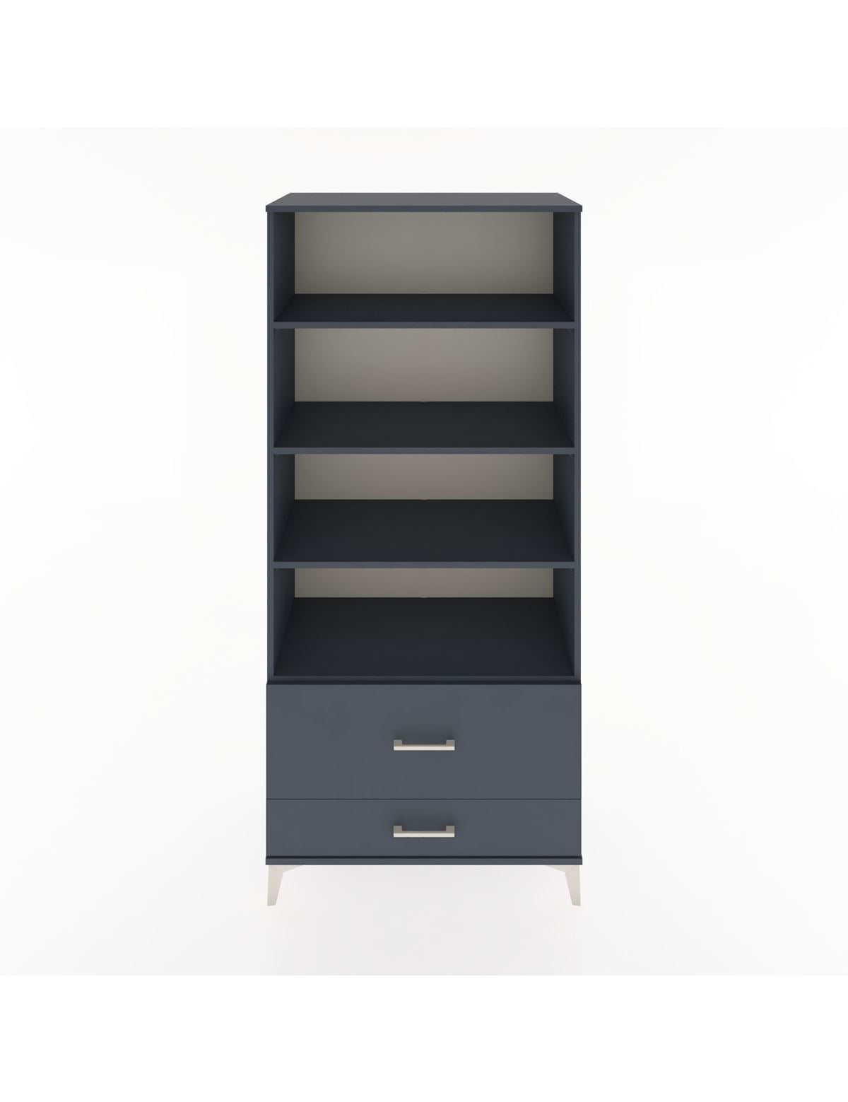 Hyperion Dolap 4 Raflı 2 Çekmeceli 88x44x195 Antrasit-Antrasit