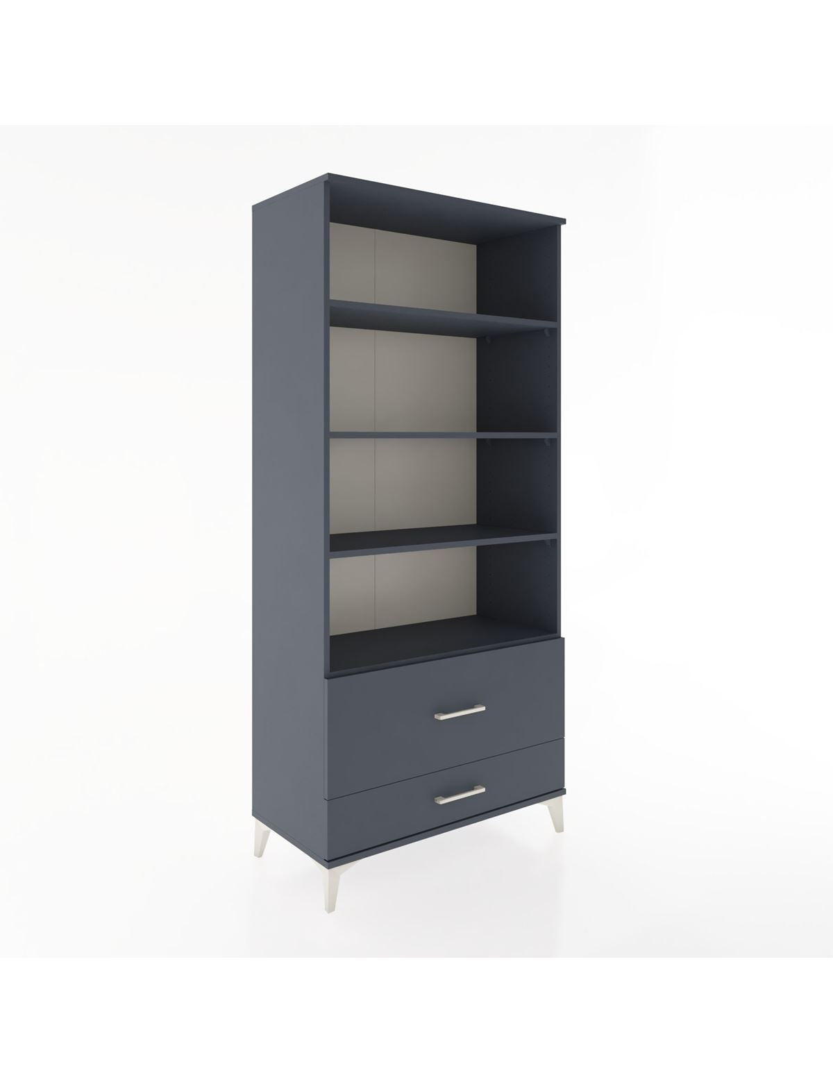 Hyperion Dolap 4 Raflı 2 Çekmeceli 88x44x195 Antrasit-Antrasit