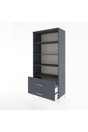 Hyperion Dolap 4 Raflı 2 Çekmeceli 88x44x195 Antrasit-Antrasit