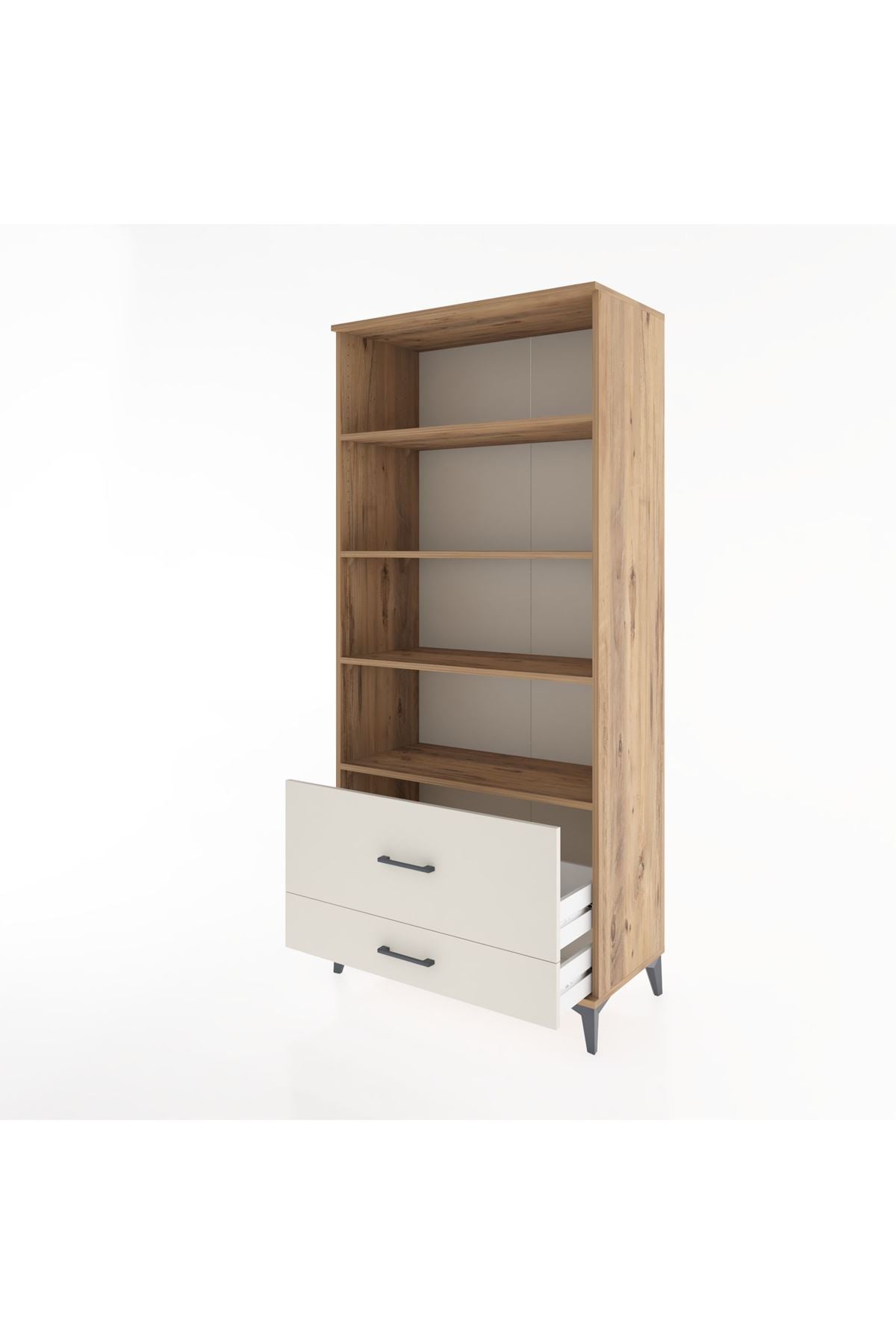 Hyperion Dolap 4 Raflı 2 Çekmeceli 88x44x195 Çam-Aytaşı